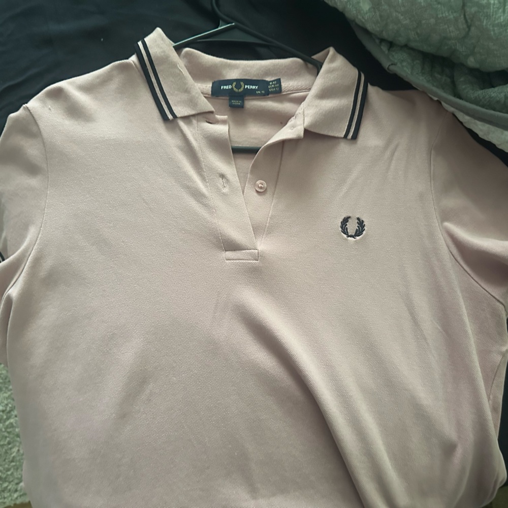 Fred Perry Light Pink Polo with Navy Accents